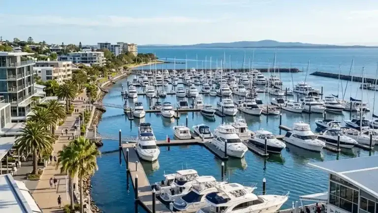 Brisbane investment property suburbs 2026, bayside waterfront homes and marina at Manly