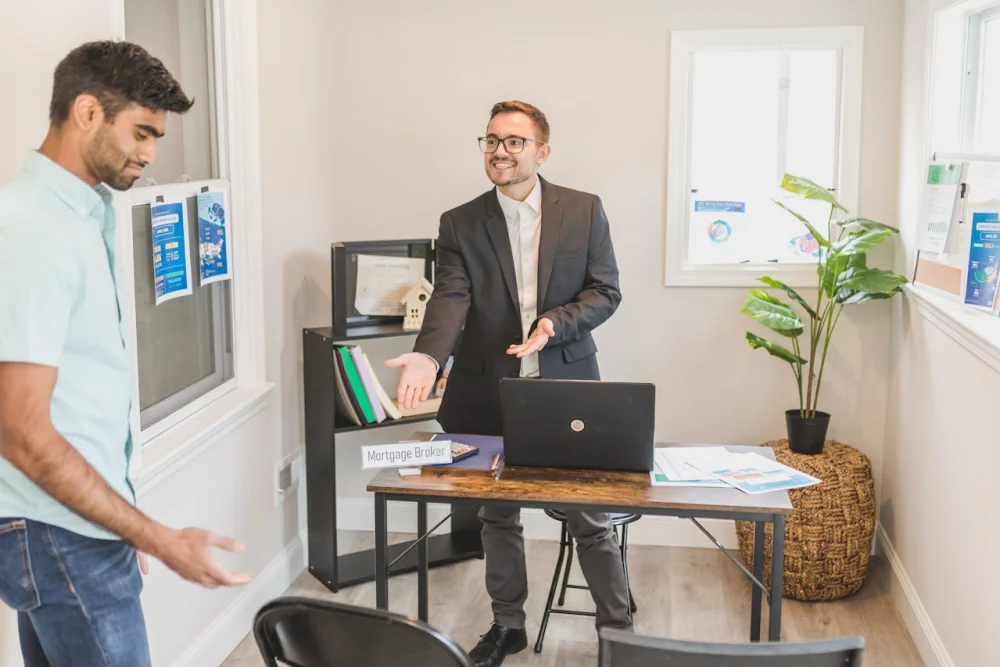 Broker checking the documents that support a home loan in a new job